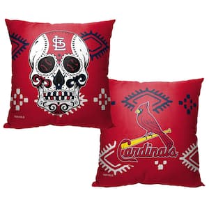 MLB Cardinals Candy Skull Printed Polyester Throw Pillow 18 X 18