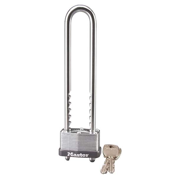 Lock with Key, 1-3/4in. Wide, Long Adjustable Shackle