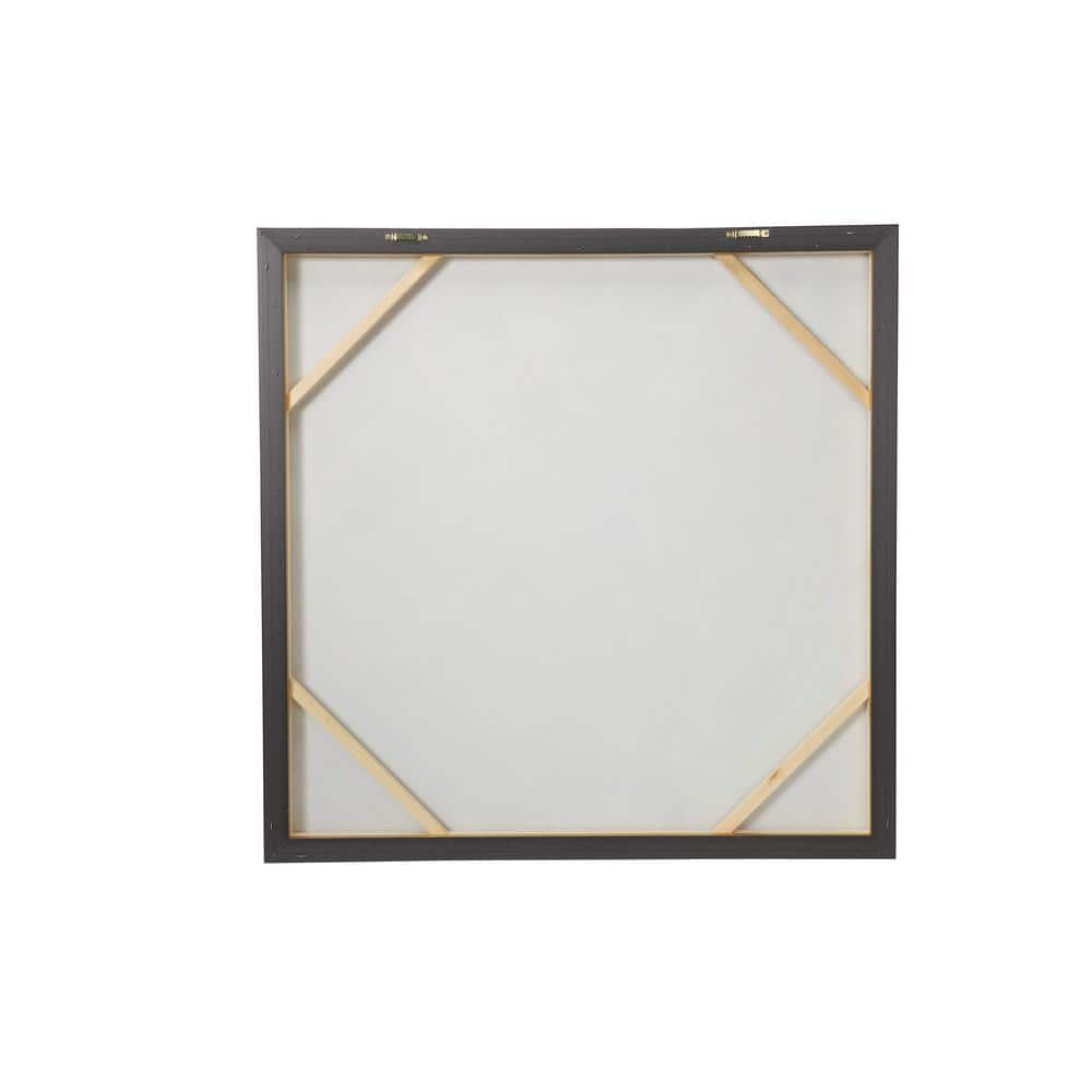 Gold and Gray Palm Leaf Framed Canvas Wall Art, 40" x 40"