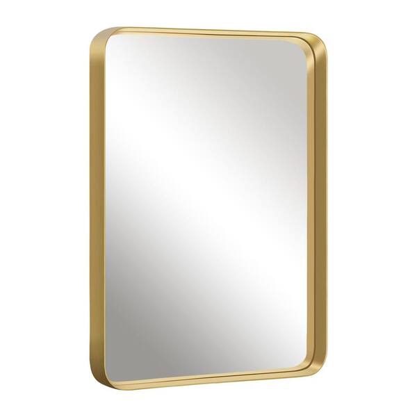 NEUTYPE 31 in. W x 71 in. H Alloy Alunimiun Metal Framed Deep Design Modern Gold Floor Leaning Mirror