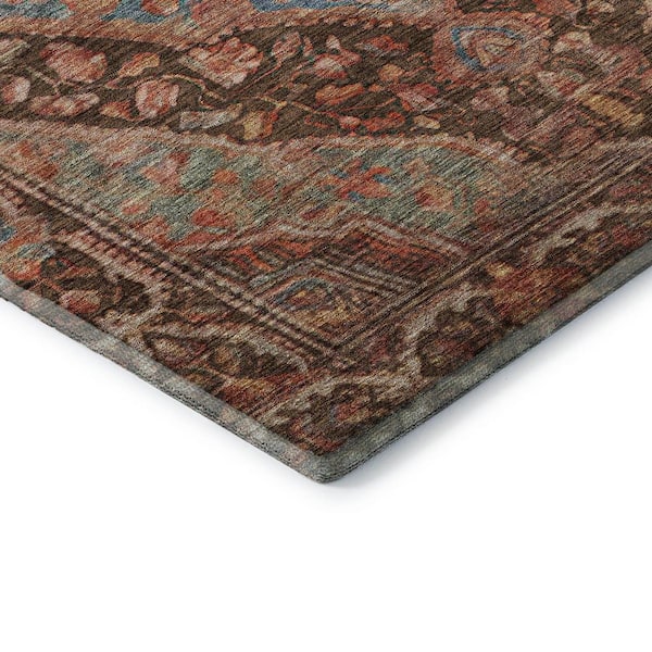 Mayfield Premium Machine Washable Abstract AMF1761 Chocolate 2 ft. x 3 ft. Area Rug