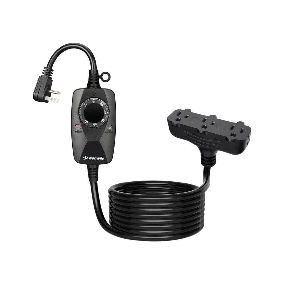 DEWENWILS Outdoor Light Timer with 12 ft. Extension Cord, Weatherproof  Photocell Timer with 3-Grounded Outlets for Holiday HODT13D - The Home Depot, image size:1000x1000