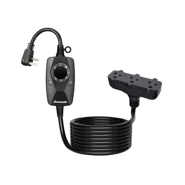 DEWENWILS Outdoor Light Timer with 12 ft. Extension Cord, Weatherproof Photocell Timer with 3-Grounded Outlets for Holiday