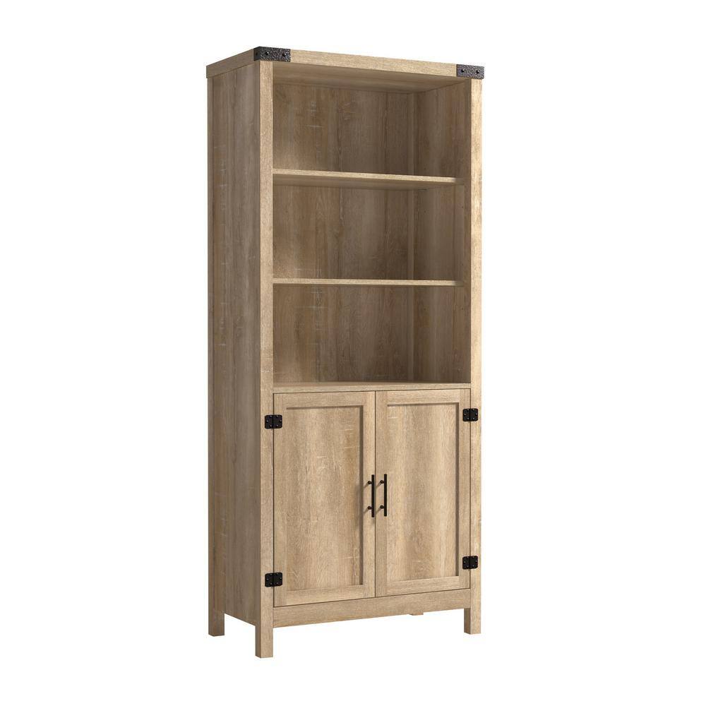 Orchard Oak 5 Shelf Standard Bookcase, Sauder Oak Bookcase With Doors
