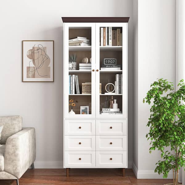 ANTFURN White MDF Pantry Organizer with Adjustable Shelves;Removable Shelves