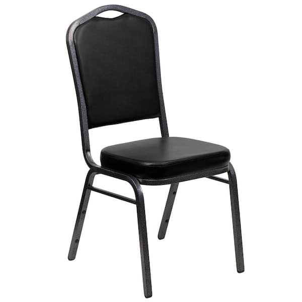 Carnegy Avenue Vinyl Stackable Chair in Black CGA-FD-9276-BL-HD - The ...