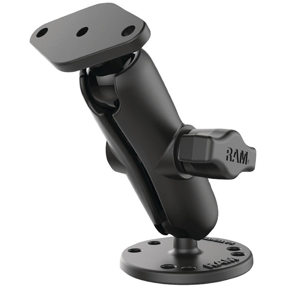 RAM MOUNTS Ram 1 in. Ball Mount With Double Socket Arm & Round