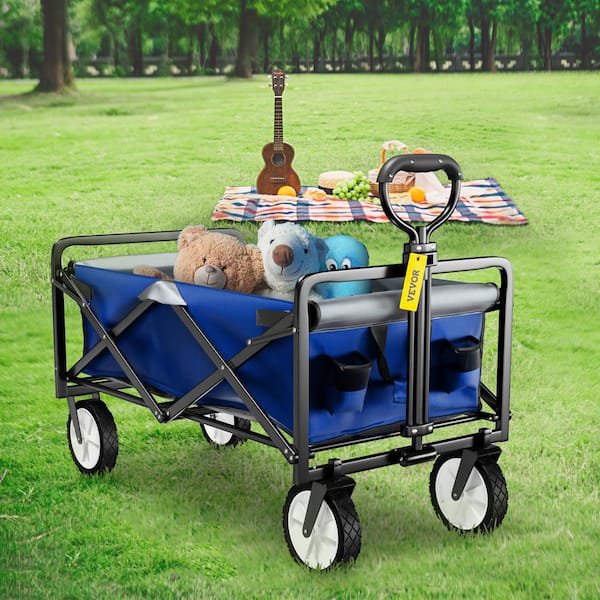 Outdoor Folding Utility Wagon 4-Wheel Portable Fishing Cart