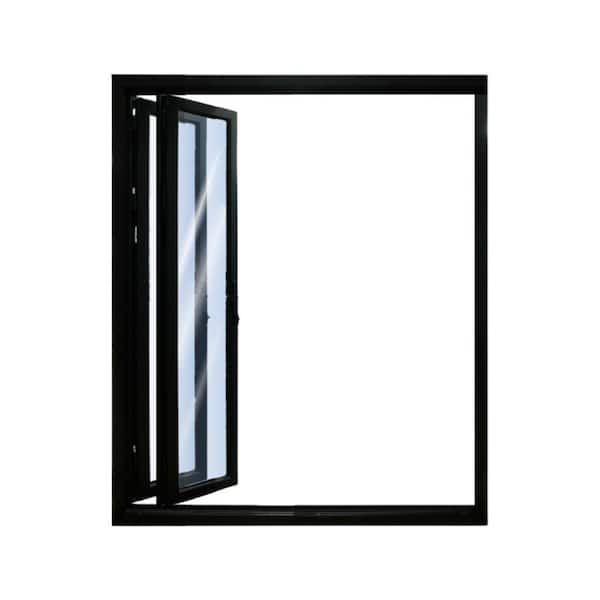 Avora Elite 72" x 80" Pano Folding Door in Black with Left Side Stacked in Aluminum and Right Hand Lock