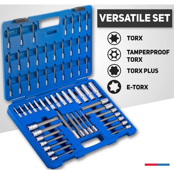 NEIKO 3/8 in. Drive Tamperproof Torx Plus Bit and E-Torx Deep