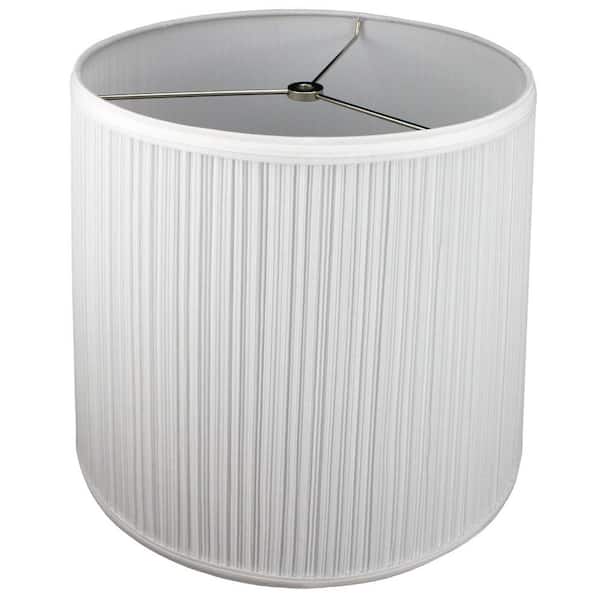 FenchelShades.com 12 in. Top Diameter x 14 in. Bottom Diameter x 12 in. Pleated Mushroom White Slant Empire Lamp Shade