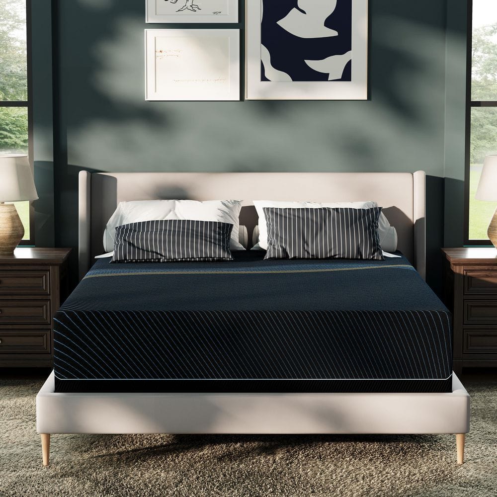 Crystli Black Full Medium Gel Memory Foam 12 in. Bed-in-a-Box