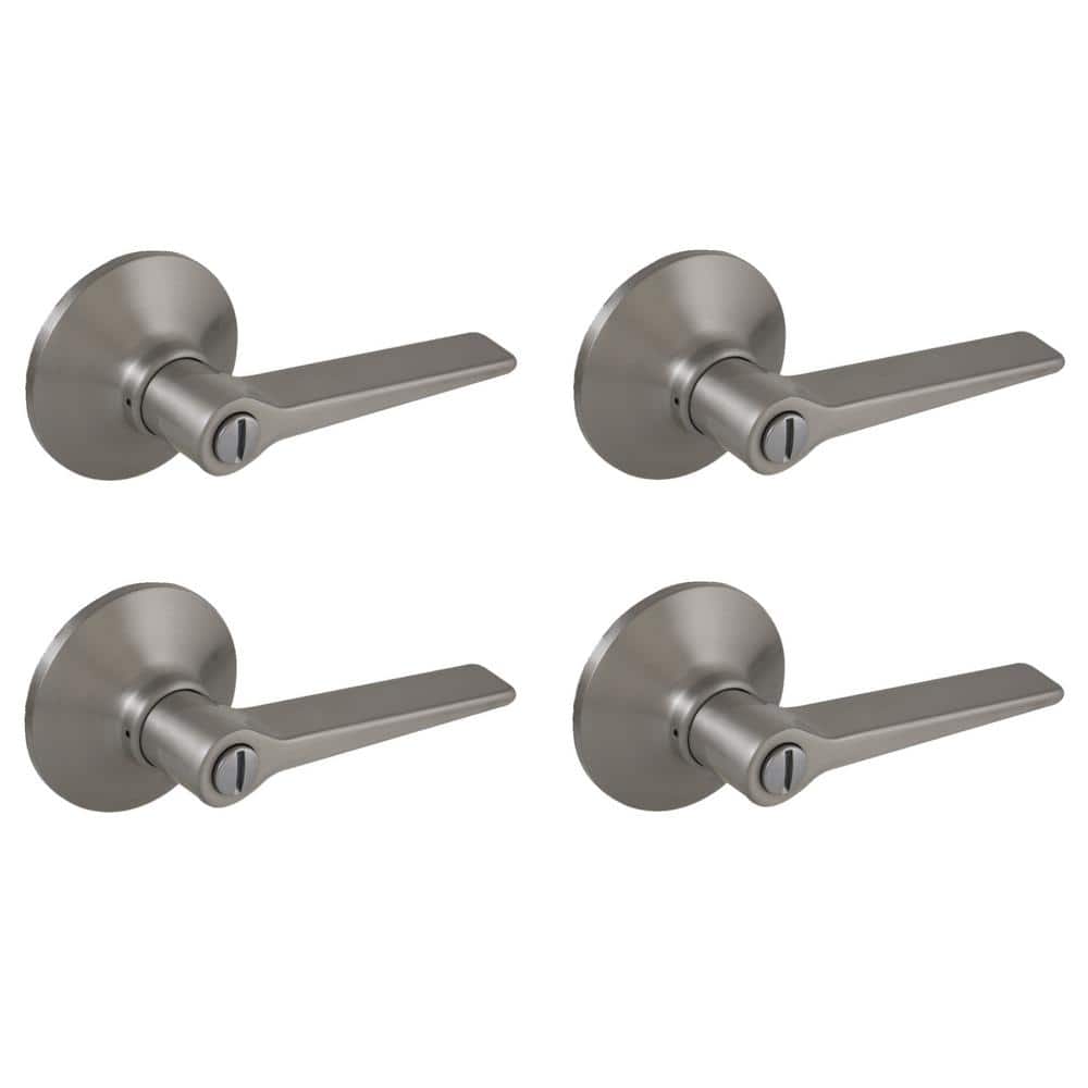 Freedom Satin Nickel Bed/Bath Door Lever (4-Pack)