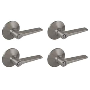 Freedom Satin Nickel Bed/Bath Door Lever (4-Pack)