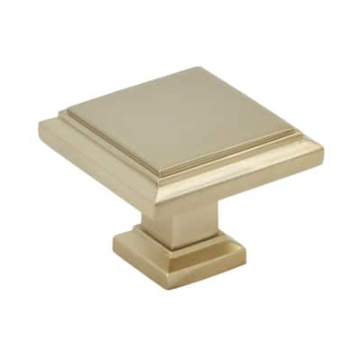 Appoint 1-1/4 in. (32mm) Traditional Golden Champagne Square Cabinet Knob