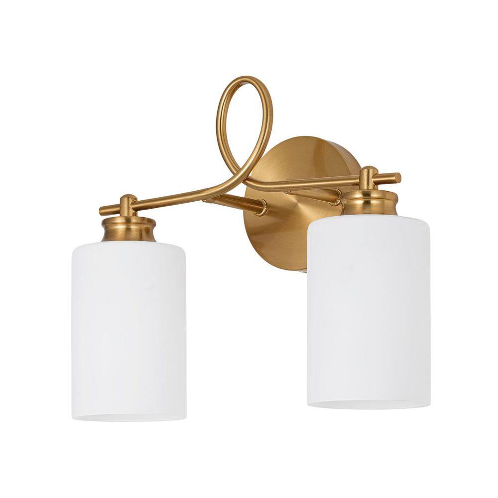 Niabe 2-Light 13.6-in W Brushed Brass Oval Loop Vanity Light with Frosted Glass for Bathroom and Mirror price history on PriceWatchPro