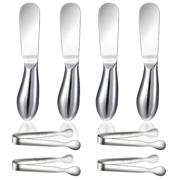 Stainless Steel 2.4 in. Blade Cheese Butter Spreader Knife Set Knife 8-Piece Used for Jam and Pastry