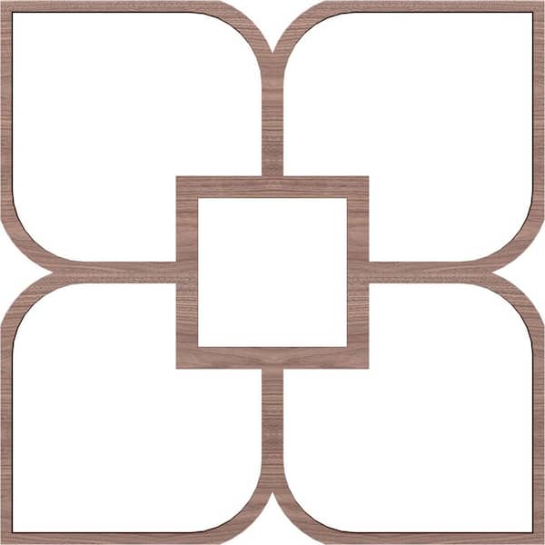 Ekena Millwork Large Olivia Fretwork 3/8 in. x 7 ft. x 7 ft. Brown Wood Decorative Wall Paneling 1-Pack