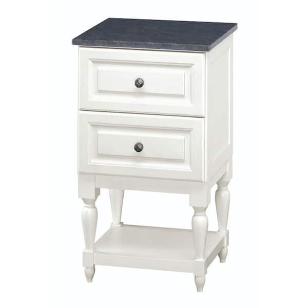 Home Decorators Collection Emberson 19 in. Bath Vanity Linen Cabinet in White with Granite Vanity Top in Butterfly Blue