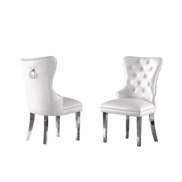 Best Quality Furniture Sam White Faux Leather Dining Chairs Set Of 2 Sc44 Best Quality Furniture Sam White Faux, Best Quality Dining Chairs