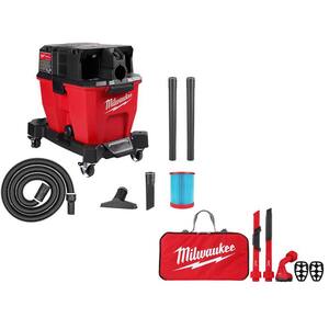 M18 FUEL 9 Gal. Cordless Dual-Battery Wet/Dry Shop Vacuum with AIR-TIP 1-1/4 in. - 2-1/2 in. (4- Piece) Automotive Kit