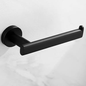 Wall Mounted Single Arm Toilet Paper Holder Stainless Steel Tissue Roll Holder in Matte Black