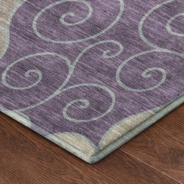 Mayfield Premium Machine Washable Abstract AMF2464 Pewter 10 ft. x 14 ft. Area Rug