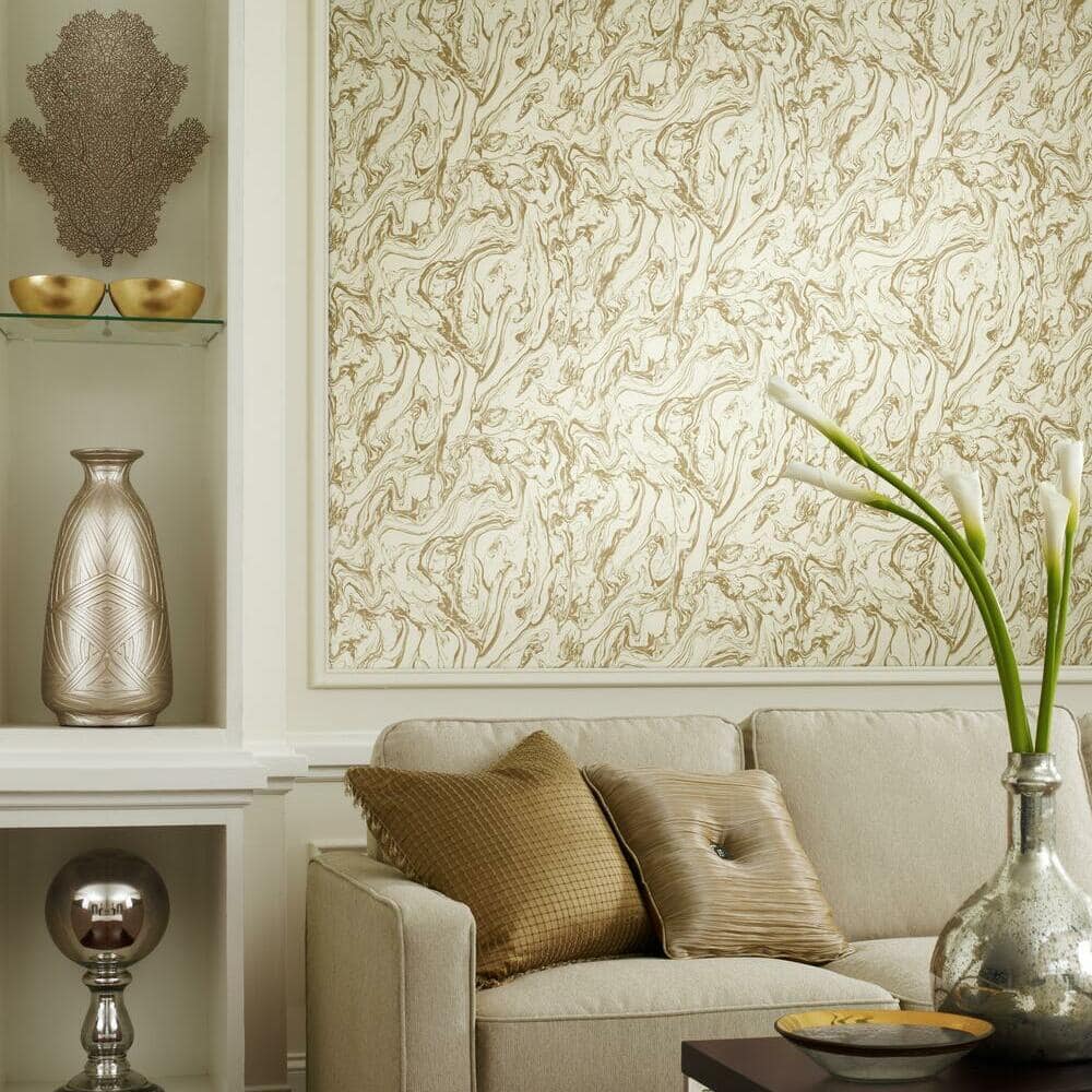 Gold Marble Peel and Stick Vinyl Wallpaper