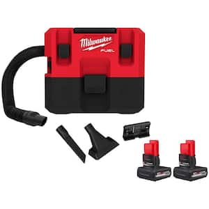 M12 FUEL 12-Volt Lithium-Ion Cordless 1.6 Gal. Wet/Dry Vacuum w/M12 XC High Output 5 Ah Battery (2-Pack)