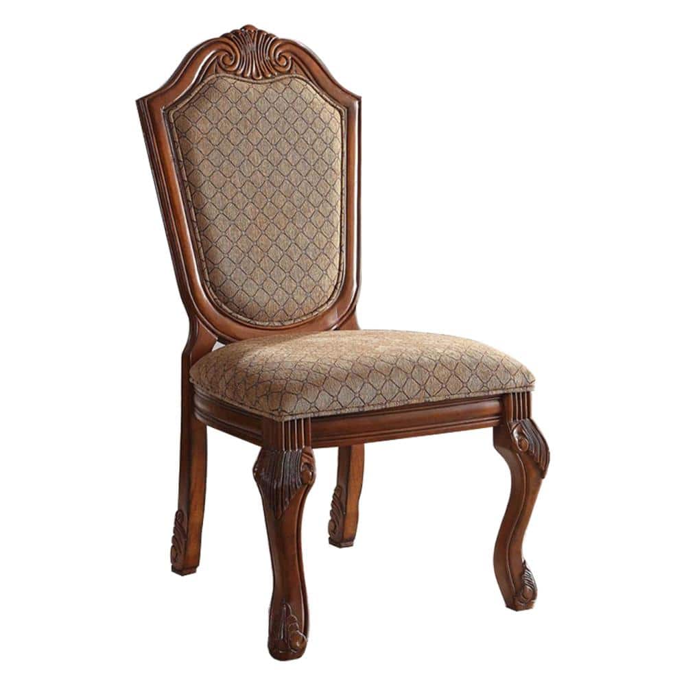 Chateau De Ville High Back Brown Upholstered Side Chair Set
