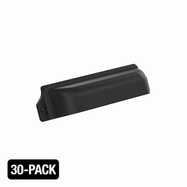 30-Pack Bellport 3 in. or 3-3/4 in. (76mm or 96mm) Center-to-Center Classic Matte Black Cabinet Drawer Cup Pulls