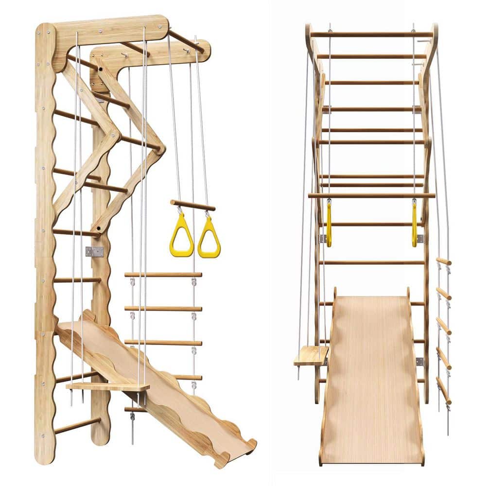 Quentar Ladder Wall Gym, Indoor Kids Pikler Triangle Set Foldable Wooden Toddler Climbing Toys, Ladder Climbing Gym price history on PriceWatchPro