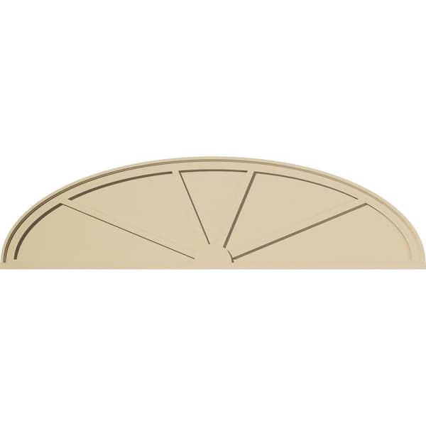 Ekena Millwork 68-in. W x 18-in. H x 2-in. P Elliptical 4 Spoke Signature Urethane Pediment, Primed Tan