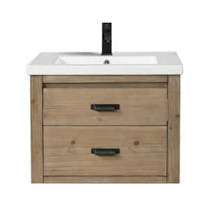 Kane 24 in. W x 18.5 D x 19.5 H Bath Vanity in Weathered Fir with Ceramic Vanity Top in White with White Basin