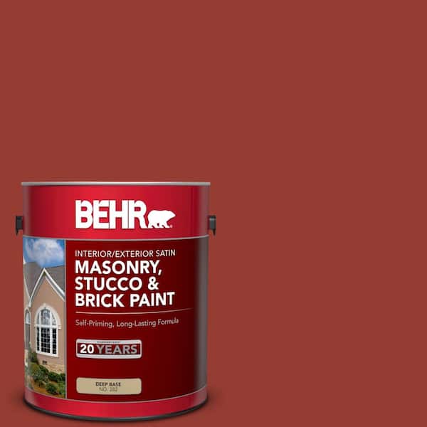 1 gal. #PPU2-17 Morocco Red Satin Interior/Exterior Masonry, Stucco and Brick Paint