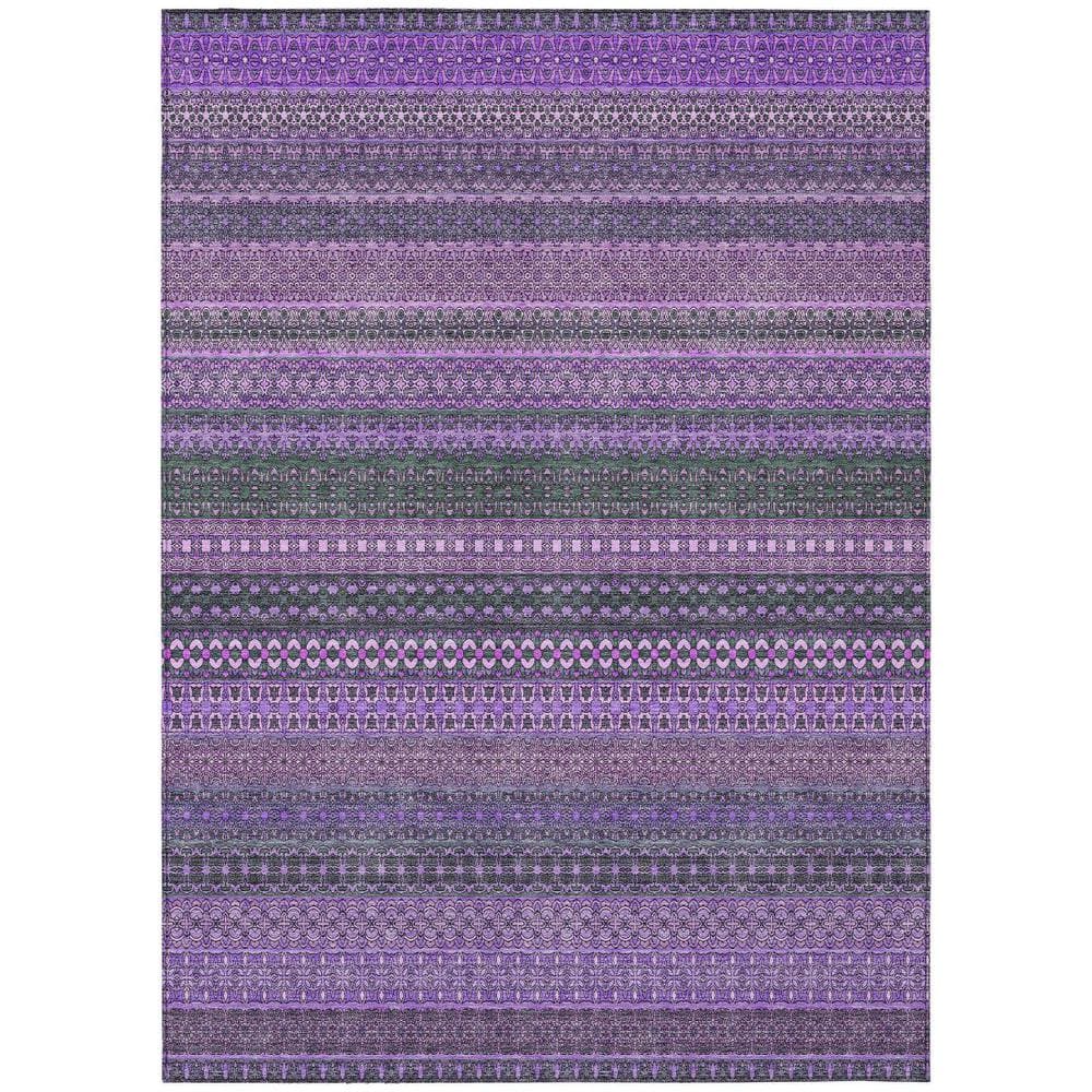 Purple 10 ft. x 14 ft. Woven Striped Polyester Rectangle Indoor/Outdoor Area Rug price history on PriceWatchPro