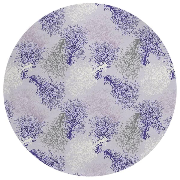 Addison Rugs Surfside Purple 8 ft. x 8 ft. Geometric Indoor/Outdoor Area Rug