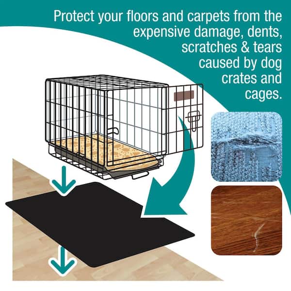 P-Tex Black 32 in. x 50 in. Polyproylene Rectangular XXL Indoor Pet Crate Protection Mat