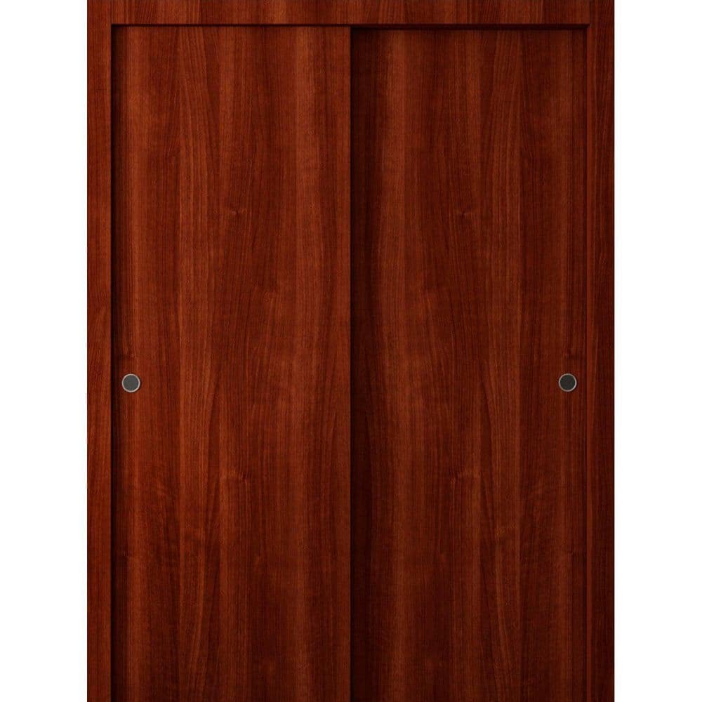 Assembly Required 3011 84 in. x 80 in. Reversible Walnut Franko Color Solid Core Wood Sliding Door Kit w/Separate Jamb price history on PriceWatchPro