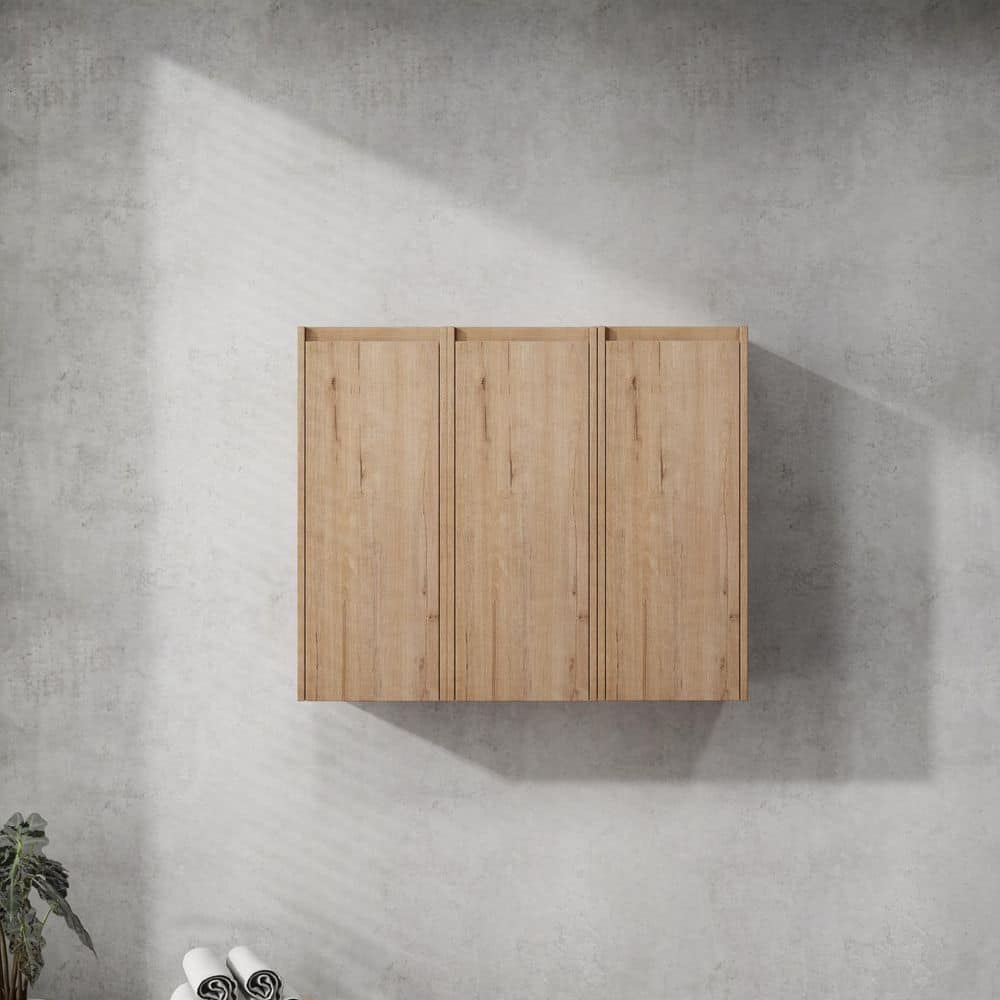 35.43 in. W x 9.81 in. D x 29.5 in. H Bathroom Storage Wall Cabinet in Ligh