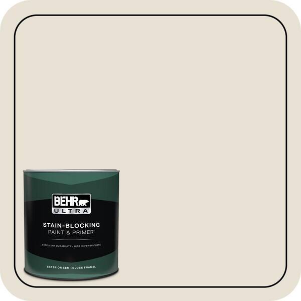 BEHR ULTRA 1 qt. #MQ3-13 Crisp Linen Semi-Gloss Enamel Exterior Paint & Primer