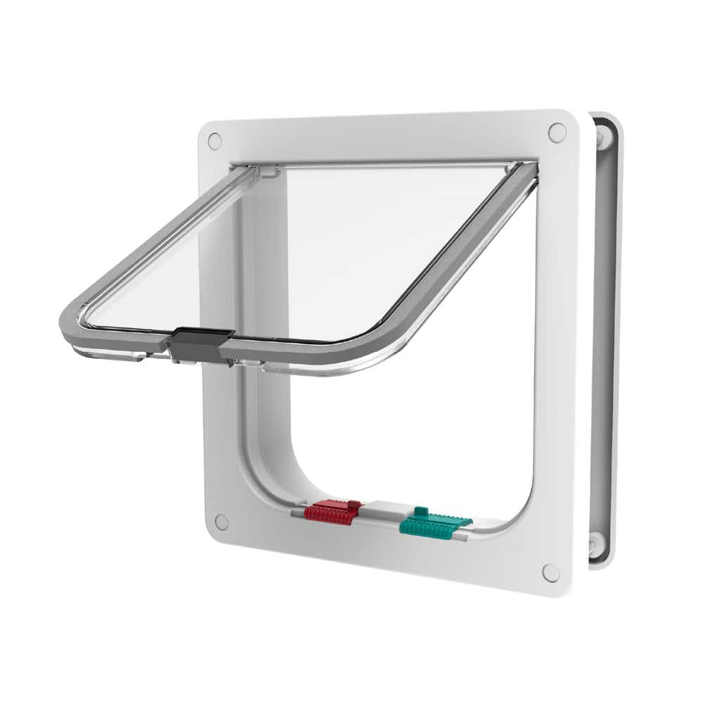 Hakuna Pets Small White Cat Flap, Pets Up to 11 lbs.