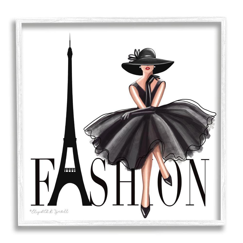 Designart Luxury Brand Design I Fashion Framed Art Print - 30 in. Wide x 30 in. High - Black