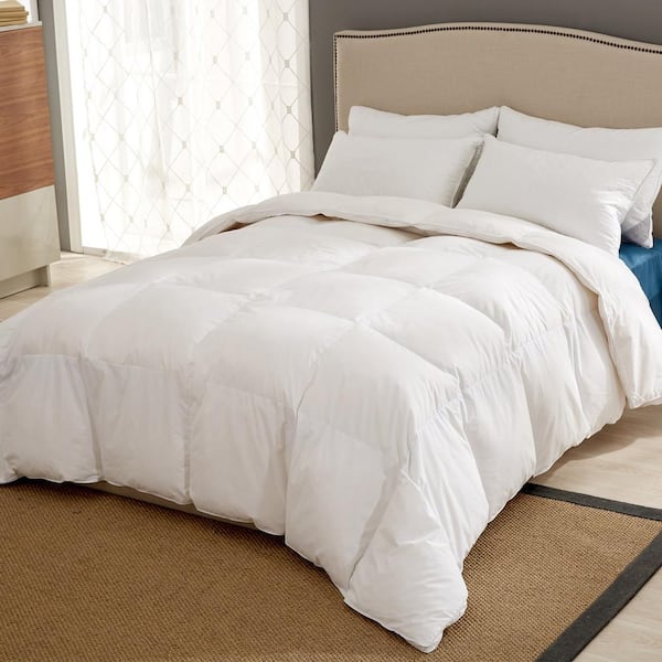 Puredown All Season Year Round Warmth White Full Queen Goose Down Comforter Pd Gc18005 F The Home Depot