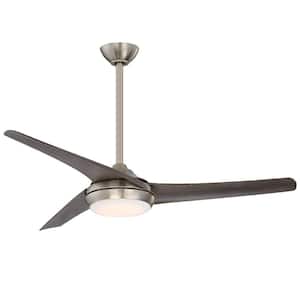 AstroFlow 52 in. LED Indoor Brushed Nickel Steel Ceiling Fan with Remote