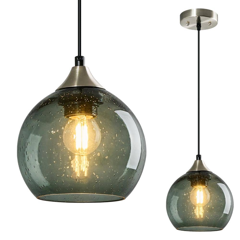 60W 1-light Grey Green Glass Modern Globe Pendant Lighting Fixtures For Dinning Room Living Room price history on PriceWatchPro