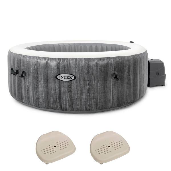 Intex 6-Person Portable Inflatable Hot Tub w/Inflatable Removable Seat (2 Pack)