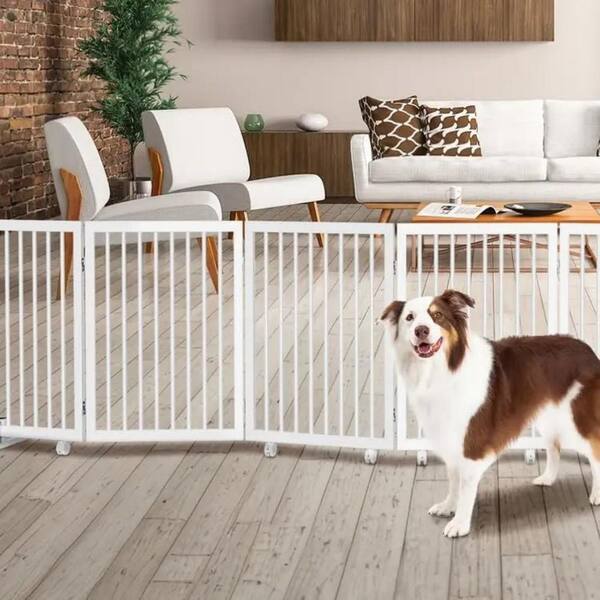 BOZTIY 30 in. Dog Playpen 6-Panel Metal Puppy Playpen with 8