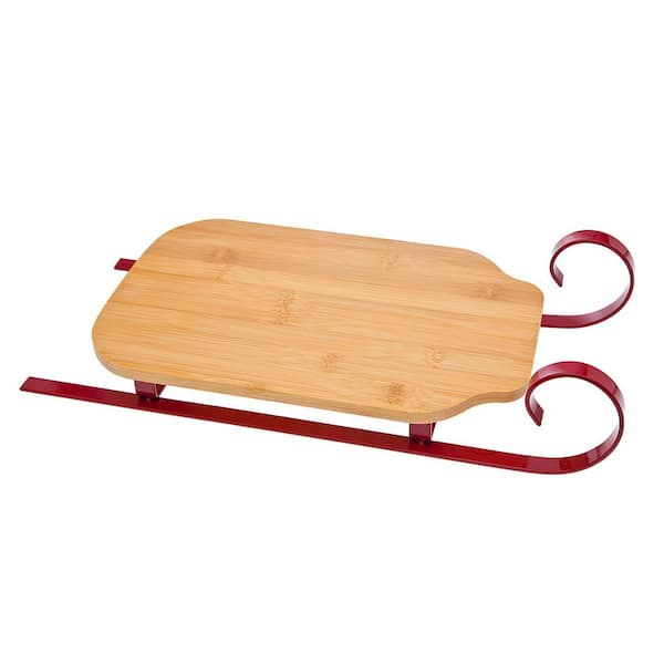 Unbranded 8.25 in W x 3.50 in. H x 3.50 in. D Wood Sleigh Cutting Board