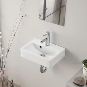 Mini Wall Mounted Bathroom Sink in White